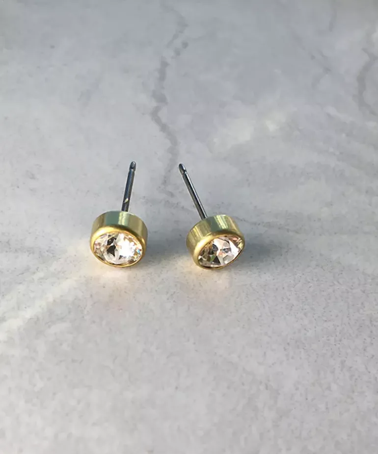 Bezel Örhänge 6 mm