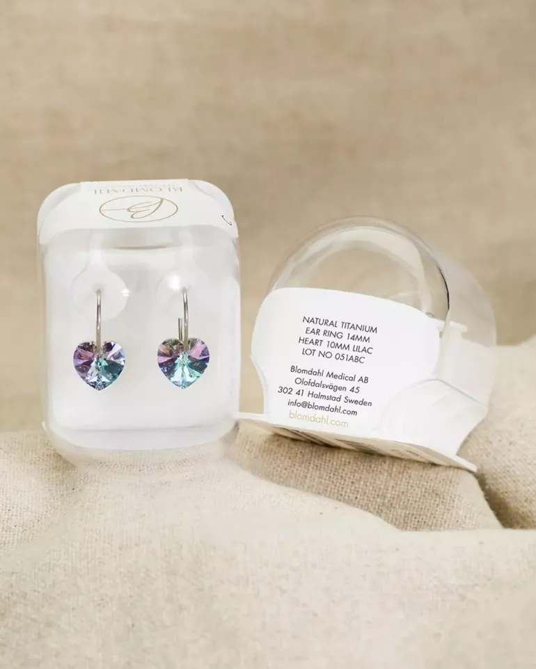 Ear Ring 14 mm, Pendant Heart