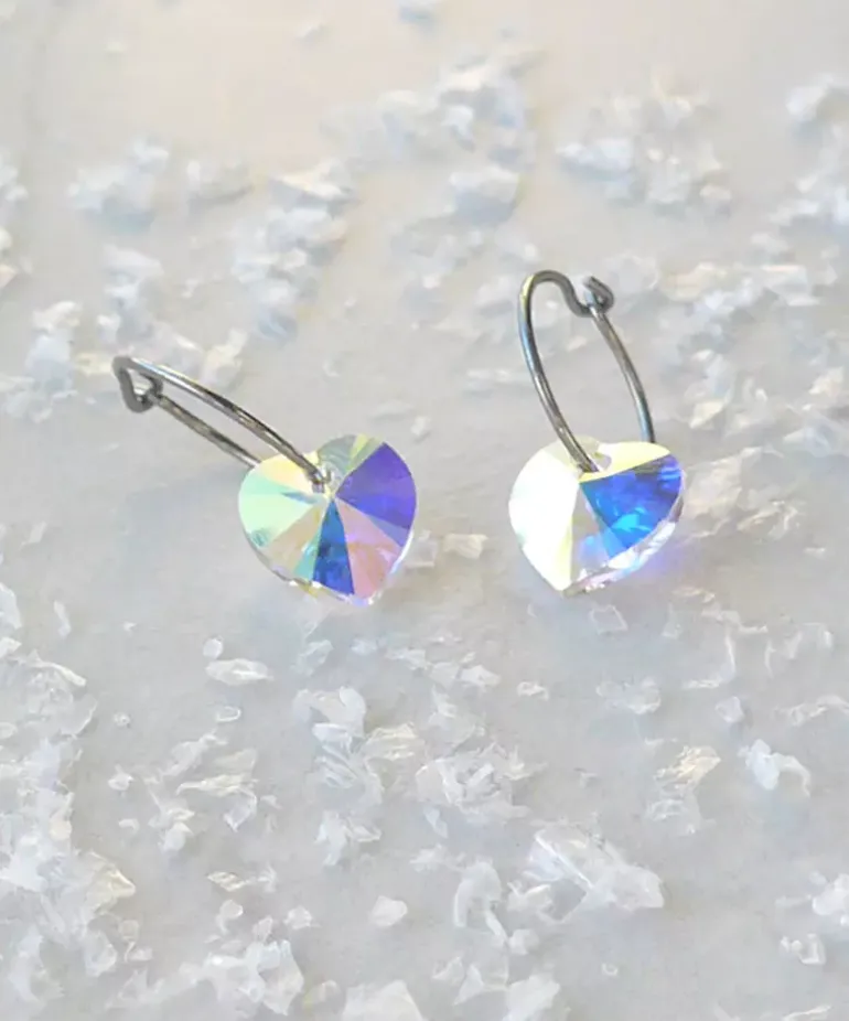 Ear Ring 14 mm, Pendant Heart