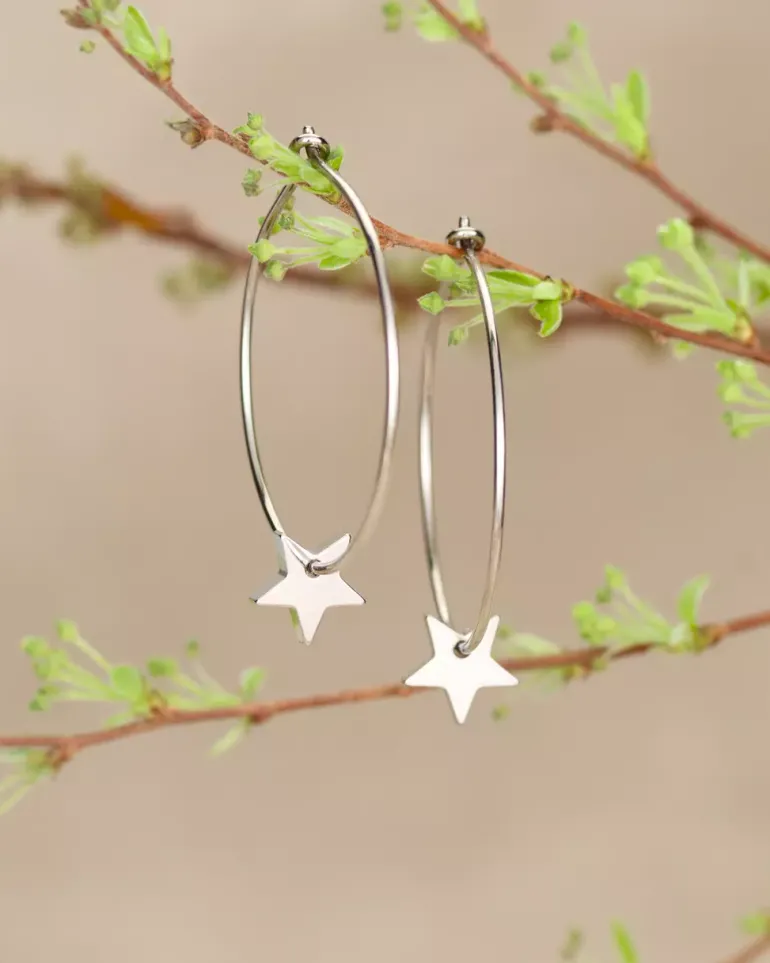 Ear Ring 25 mm, Pendant Star