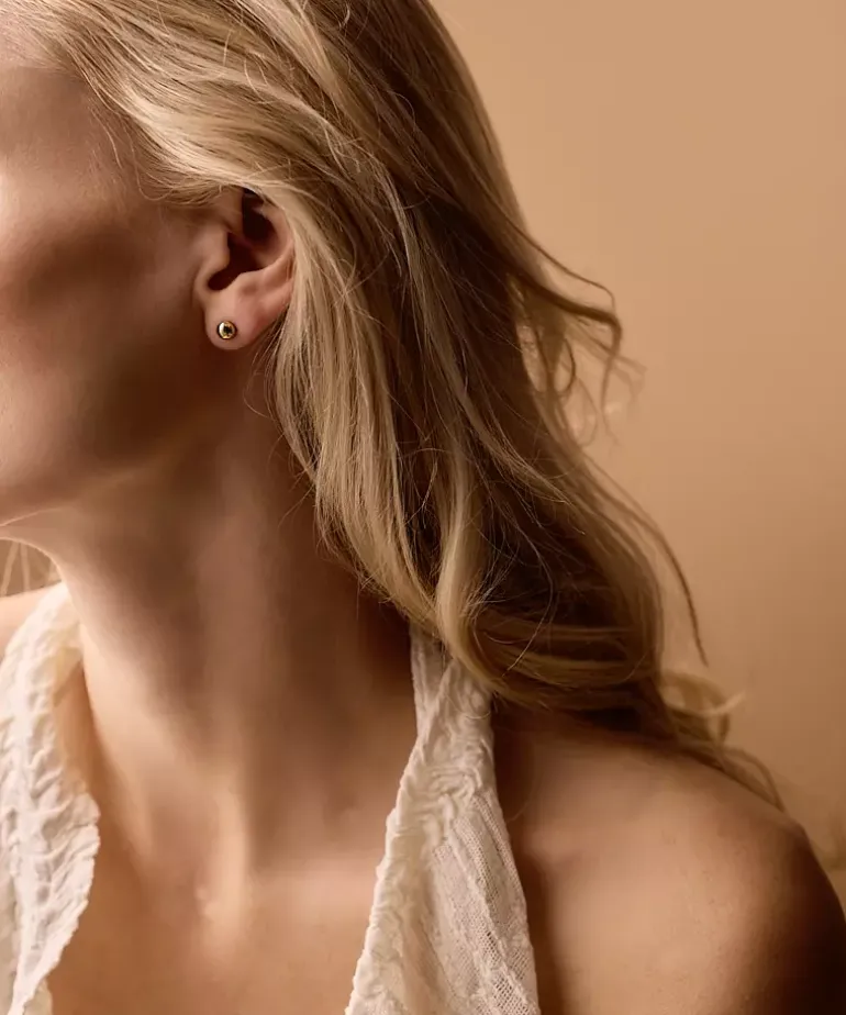 Half ball Örhänge 6 mm