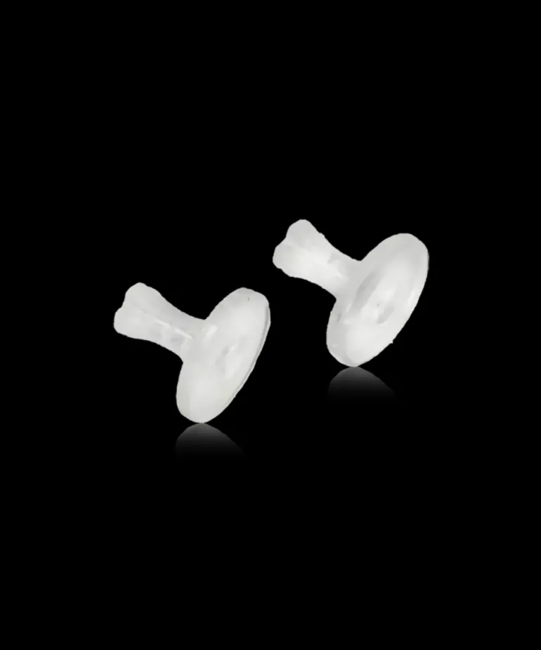 Skin friendly earring backs for medical plastic earrings
