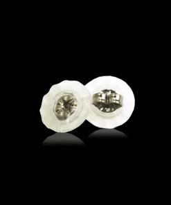 Skin friendly earring backs with disc for titanium earrings